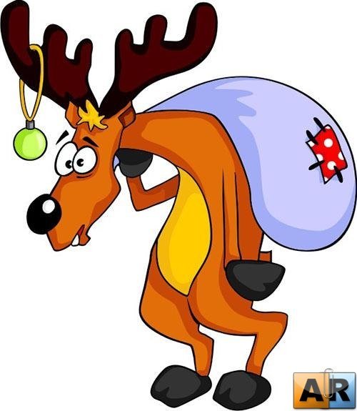 Смешной новогодний олень