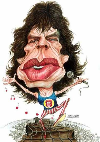 Мик Джаггер карикатура