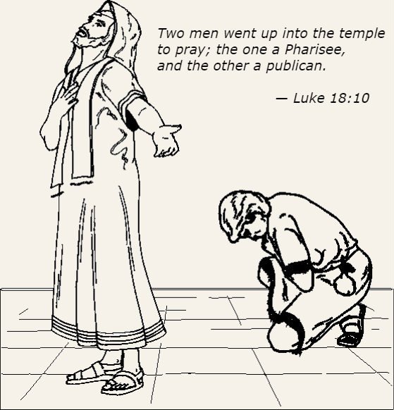 Притча о мытаре и фарисее раскраска