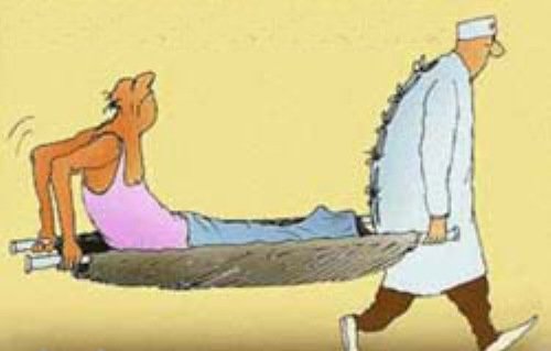 Санитары с носилками карикатура