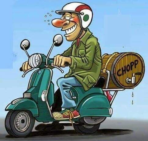 Карикатура мотоциклист