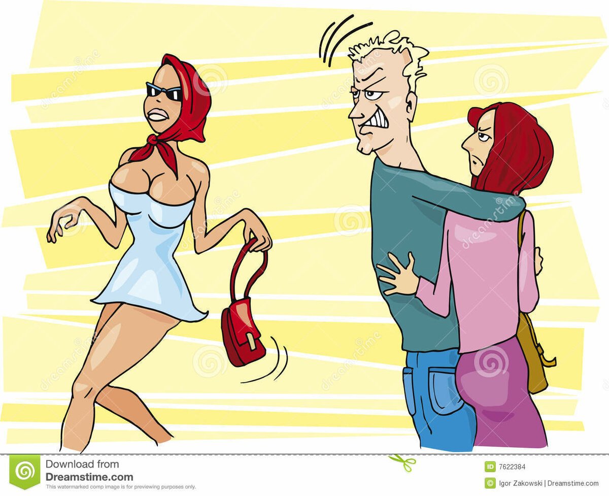 Карикатура отношения мужчины и женщины