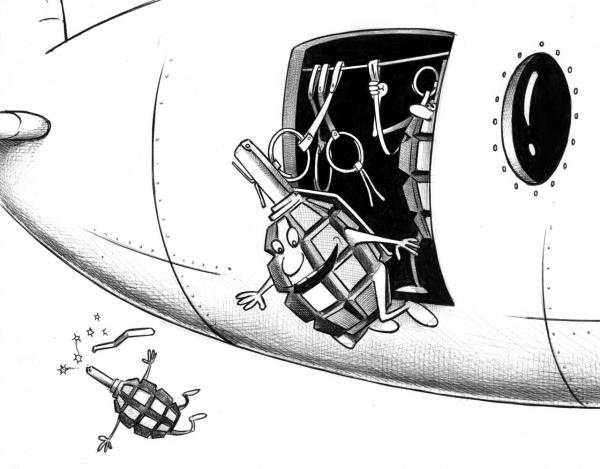 Карикатура авиабомба