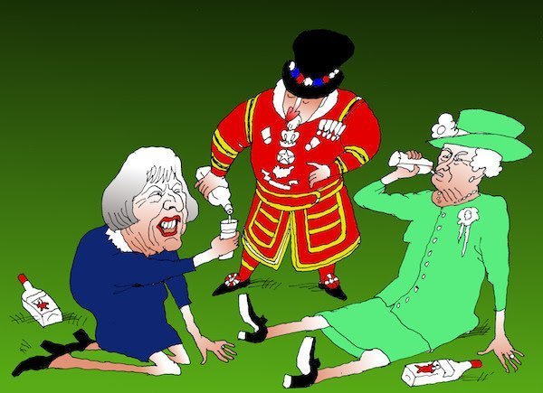 Шарж Королева Англии