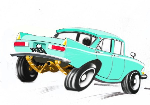 Карикатура машина Москвич