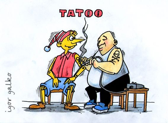 Татуировщик карикатура