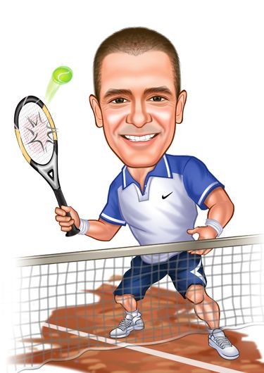 Теннисные игроки шарж