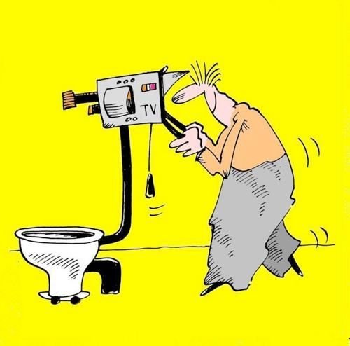 Телевизор унитаз карикатура