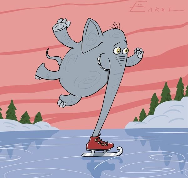 Фигуристка карикатура