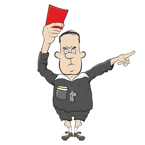 Судья свистит в свисток