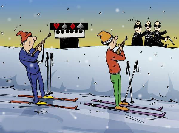 Биатлон карикатура