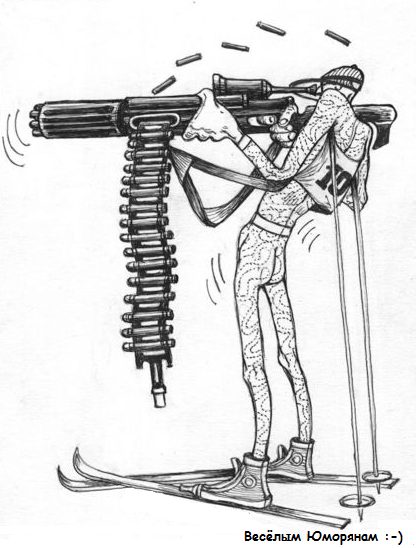 Лыжи карикатура