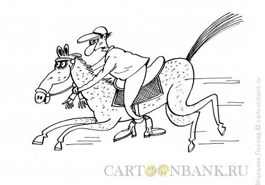 Наездник на лошади карикатура