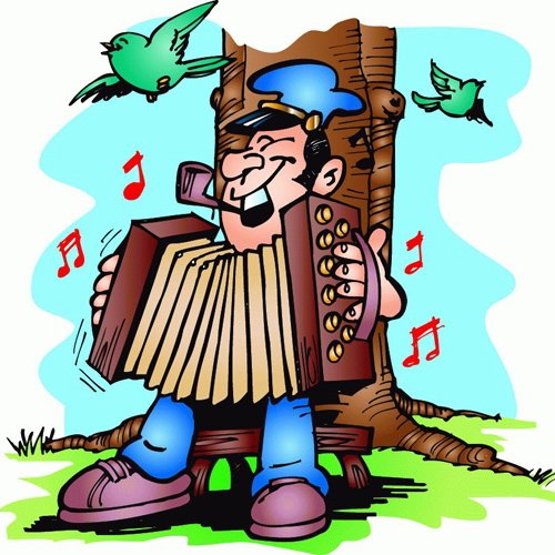 Шарж с гармошкой