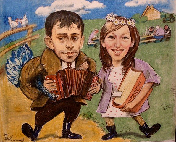Шарж мужчина и женщина