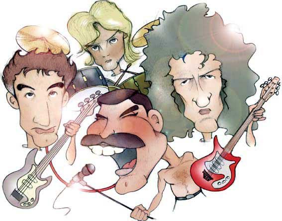 Группа Квин шаржи