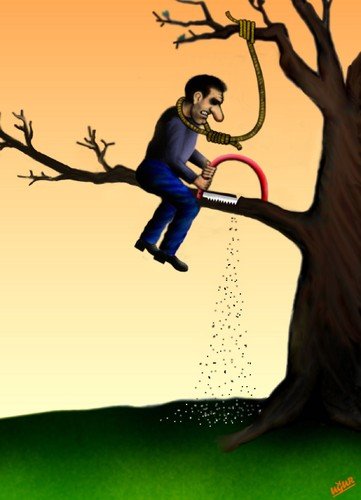 Повешенный карикатура