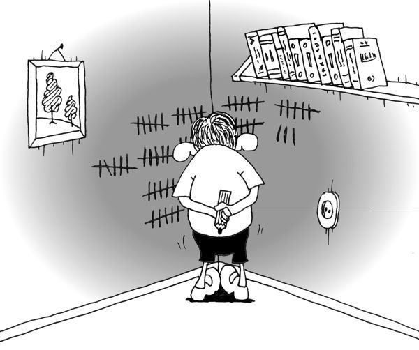 Поставить в угол карикатуры