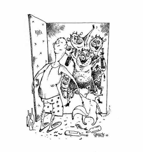 Гости карикатура