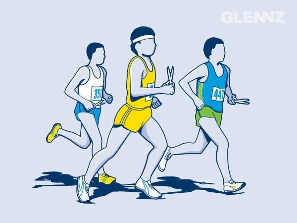 Марафонец карикатура