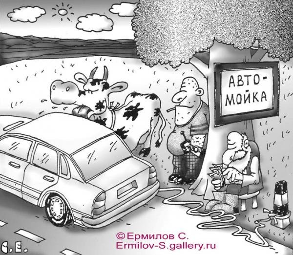 Карикатуры на автомойку