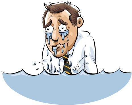 Плачущий человек шарж