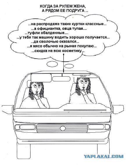Жена за рулем карикатура