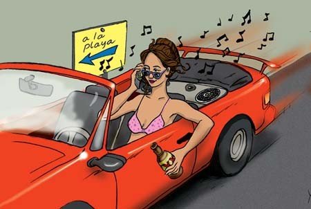 Блондинка за рулем карикатура (48 фото)