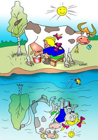 Корова карикатура