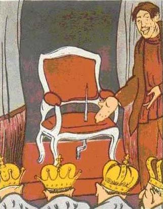 Не угодно ли присесть на престол? Карикатура 1917 г.