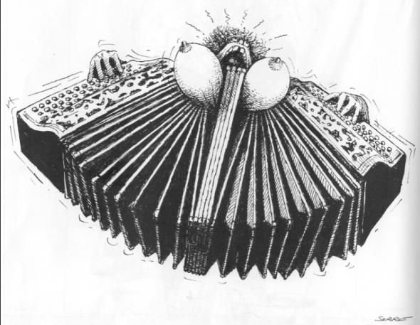 Шарж баянист