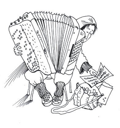 Баянист рисунок