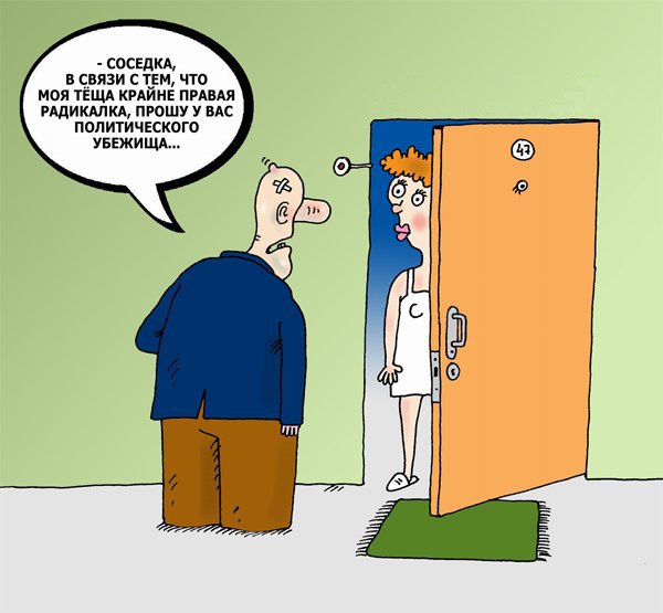 Соседка карикатура