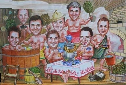 Коллажи шаржи в бане