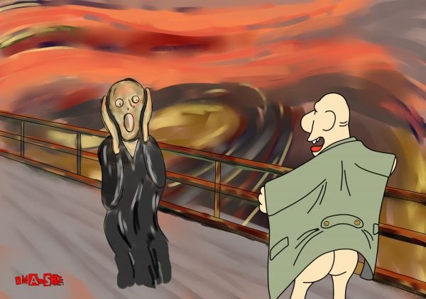 Эксгибиционист карикатура