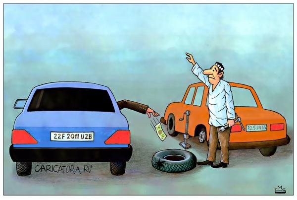 Шиномонтаж карикатура