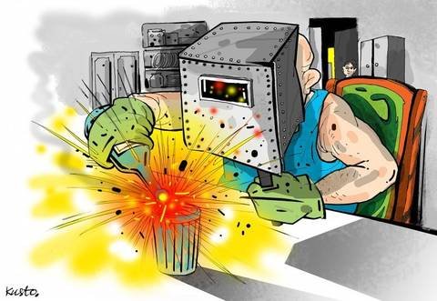 Сварщик карикатура