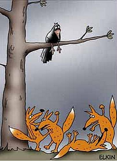 Ворона и лисица карикатуры