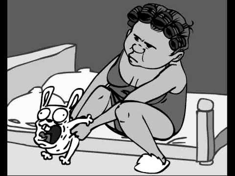 Бабка с кроликами