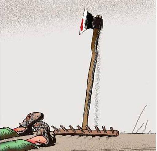 Грабли с топором на конце