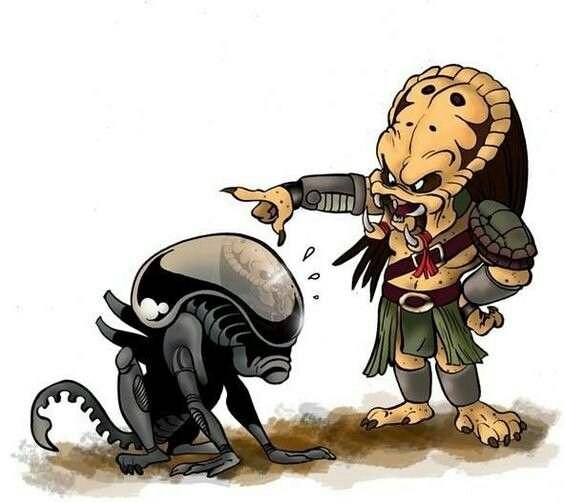 Карикатуры на чужого и хищника