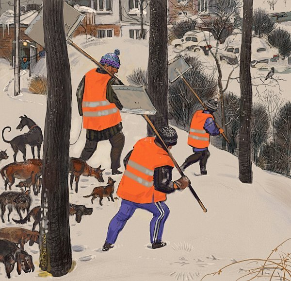 Снегопад карикатура