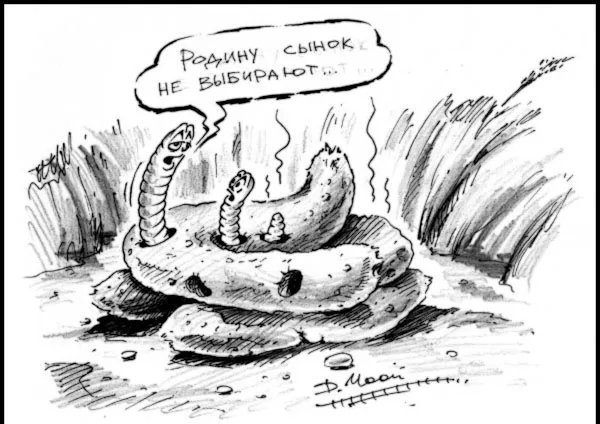 Анекдот про родину и червячков