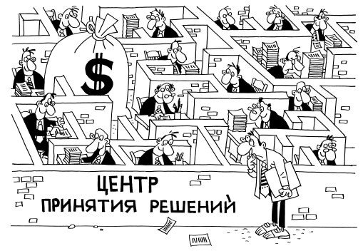 Центр принятия решений карикатура