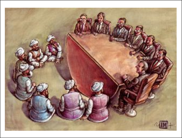 Круглый стол обсуждение карикатура