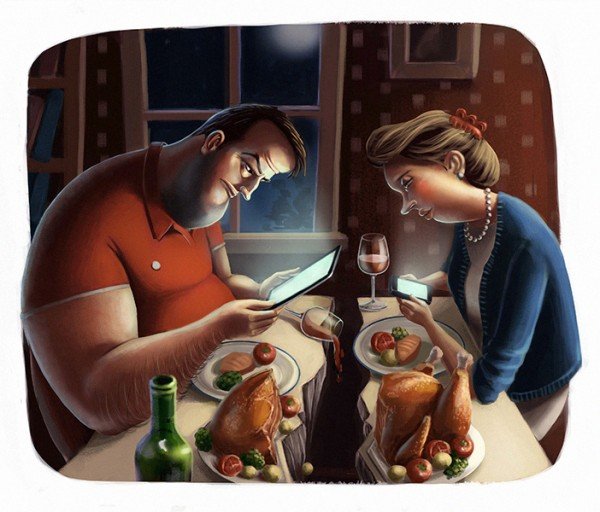 Семейное застолье карикатура