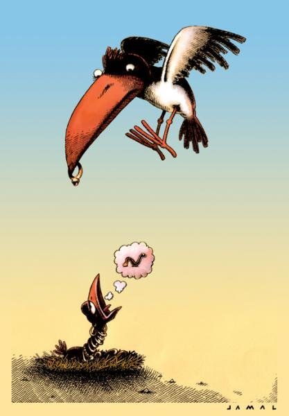 Птичка карикатура