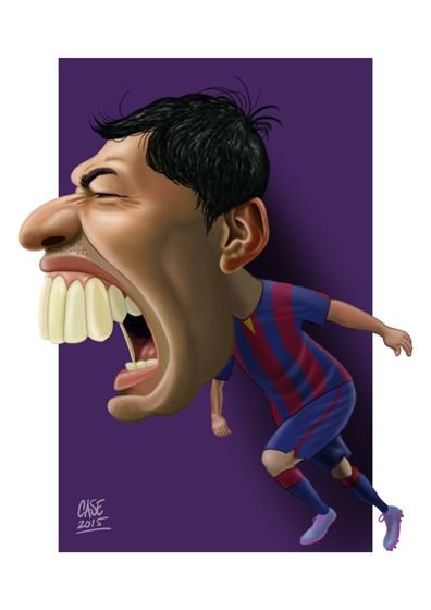 Карикатуры футболистов Суарес