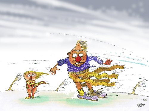 Сильный ветер карикатура