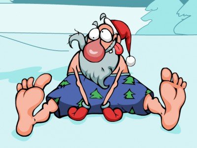 Пьяный дед Мороз рисунок